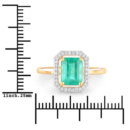 1.62 Carat Genuine Ethiopian Emerald and White Diamond 14K Yellow Gold Ring by Bids.com