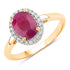 1.59 Carat Genuine Ruby and White Diamond 10K Yellow Gold Ring by Bids.com