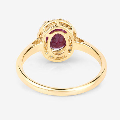 1.59 Carat Genuine Ruby and White Diamond 10K Yellow Gold Ring by Bids.com
