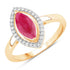 1.52 Carat Genuine Ruby and White Diamond 10K Yellow Gold Ring by Bids.com