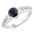 1.13 Carat Genuine Blue Sapphire and White Diamond 10K White Gold Ring by Bids.com