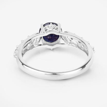 1.13 Carat Genuine Blue Sapphire and White Diamond 10K White Gold Ring by Bids.com