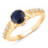 1.13 Carat Genuine Blue Sapphire and White Diamond 10K Yellow Gold Ring by Bids.com