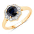 1.34 Carat Genuine Blue Sapphire and White Diamond 10K Yellow Gold Ring by Bids.com