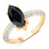 2.39 Carat Genuine Blue Sapphire and White Diamond 10K Yellow Gold Ring by Bids.com