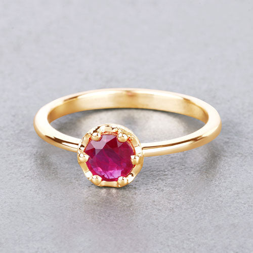 0.50 Carat Genuine Ruby 14K Yellow Gold Ring by Bids.com