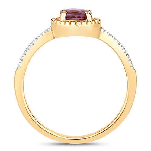 0.92 Carat Genuine Ruby and White Diamond 14K Yellow Gold Ring by Bids.com