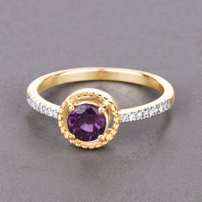 0.92 Carat Genuine Ruby and White Diamond 14K Yellow Gold Ring by Bids.com