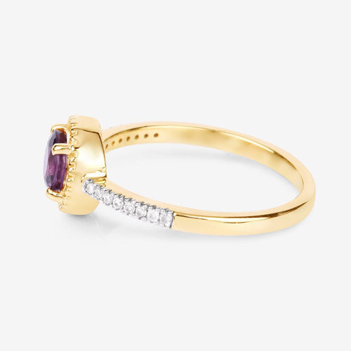 0.92 Carat Genuine Ruby and White Diamond 14K Yellow Gold Ring by Bids.com