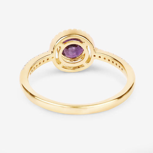 0.92 Carat Genuine Ruby and White Diamond 14K Yellow Gold Ring by Bids.com