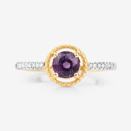 0.92 Carat Genuine Ruby and White Diamond 14K Yellow Gold Ring by Bids.com