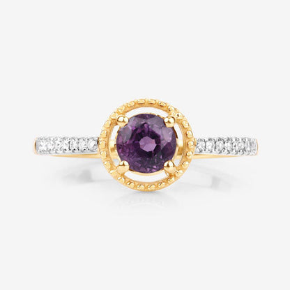 0.92 Carat Genuine Ruby and White Diamond 14K Yellow Gold Ring by Bids.com