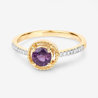 0.92 Carat Genuine Ruby and White Diamond 14K Yellow Gold Ring by Bids.com