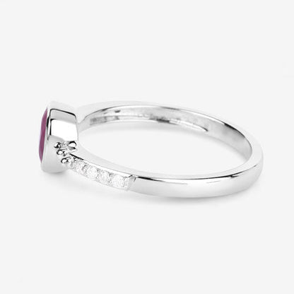 1.00 Carat Genuine Ruby and White Diamond 14K White Gold Ring by Bids.com