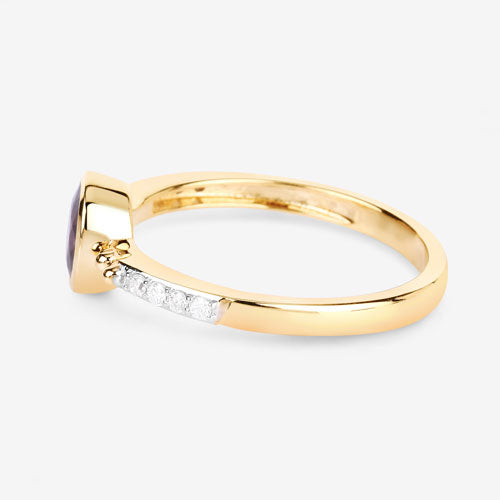 1.00 Carat Genuine Ruby and White Diamond 14K Yellow Gold Ring by Bids.com