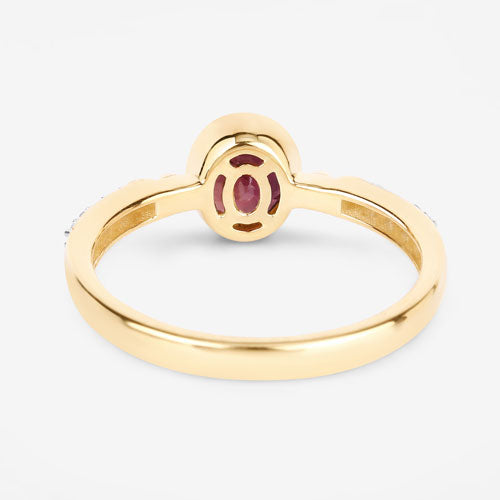 1.00 Carat Genuine Ruby and White Diamond 14K Yellow Gold Ring by Bids.com