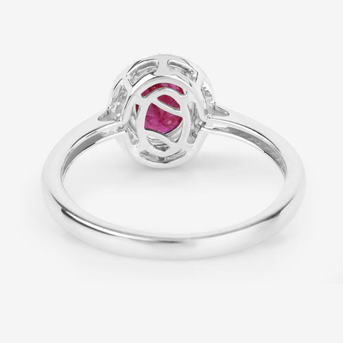 1.06 Carat Genuine Ruby and White Diamond 14K White Gold Ring by Bids.com