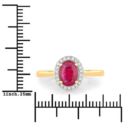 1.06 Carat Genuine Ruby and White Diamond 14K Yellow Gold Ring by Bids.com
