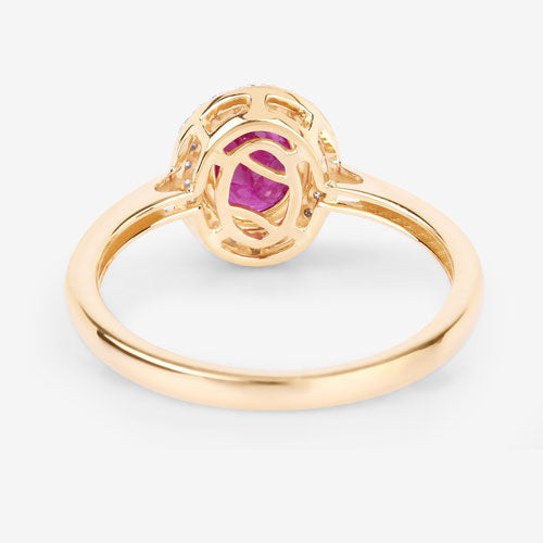 1.06 Carat Genuine Ruby and White Diamond 14K Yellow Gold Ring by Bids.com