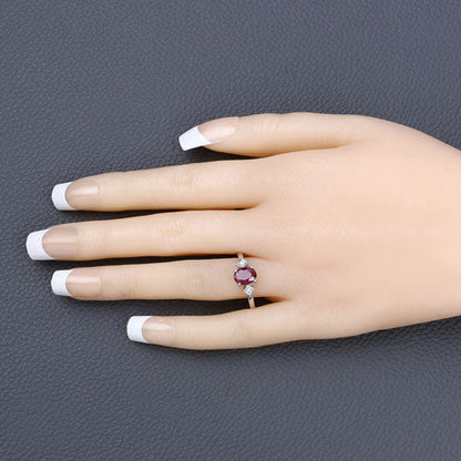 1.22 Carat Genuine Ruby and White Diamond 14K White Gold Ring by Bids.com