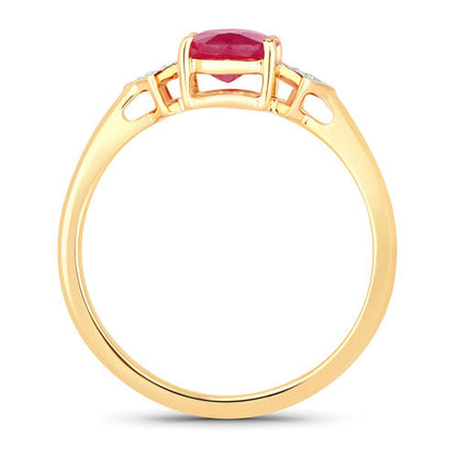 1.22 Carat Genuine Ruby and White Diamond 14K Yellow Gold Ring by Bids.com