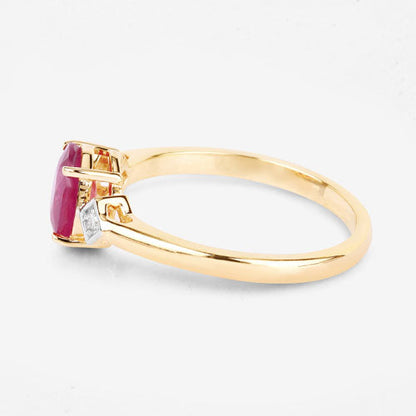 1.22 Carat Genuine Ruby and White Diamond 14K Yellow Gold Ring by Bids.com