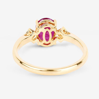 1.22 Carat Genuine Ruby and White Diamond 14K Yellow Gold Ring by Bids.com