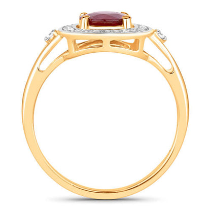 1.67 Carat Genuine Ruby and White Diamond 14K Yellow Gold Ring by Bids.com