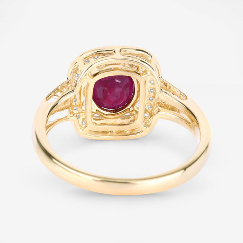1.67 Carat Genuine Ruby and White Diamond 14K Yellow Gold Ring by Bids.com