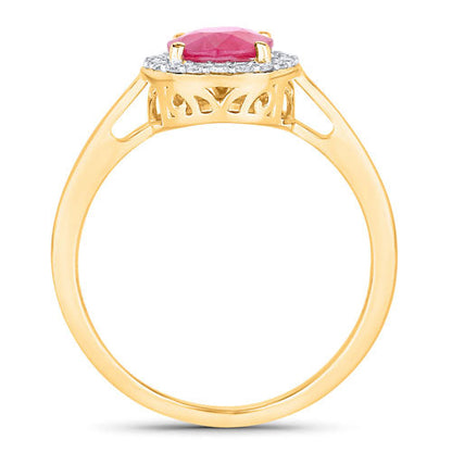 1.83 Carat Genuine Ruby and White Diamond 14K Yellow Gold Ring by Bids.com
