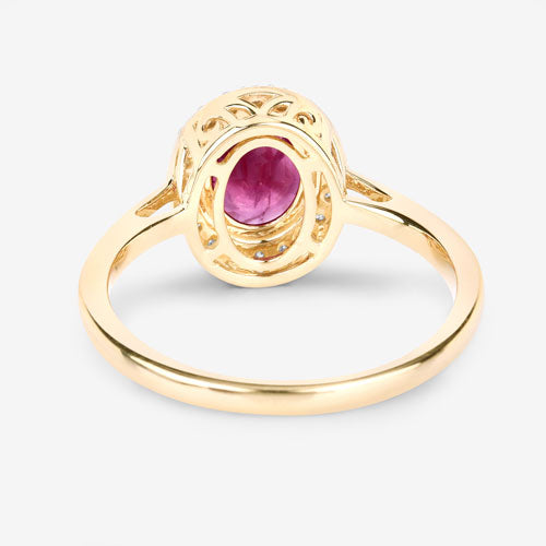 1.83 Carat Genuine Ruby and White Diamond 14K Yellow Gold Ring by Bids.com
