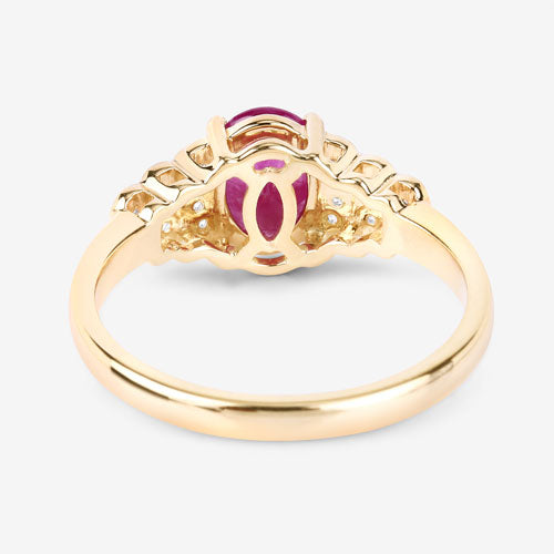 1.52 Carat Genuine Ruby and White Diamond 14K Yellow Gold Ring by Bids.com