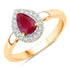 1.02 Carat Genuine Ruby and White Diamond 14K Yellow Gold Ring by Bids.com