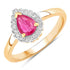 0.94 Carat Genuine Ruby and White Diamond 14K Yellow Gold Ring by Bids.com