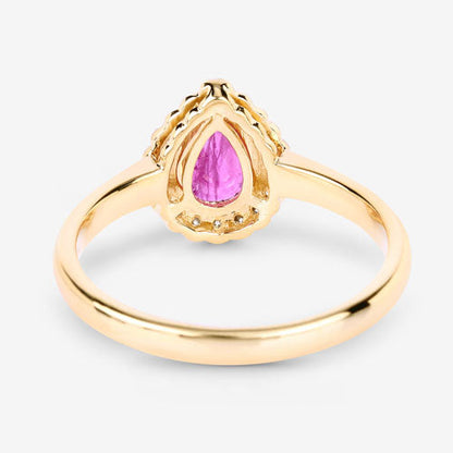 0.94 Carat Genuine Ruby and White Diamond 14K Yellow Gold Ring by Bids.com