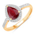 1.25 Carat Genuine Ruby and White Diamond 14K Yellow Gold Ring by Bids.com