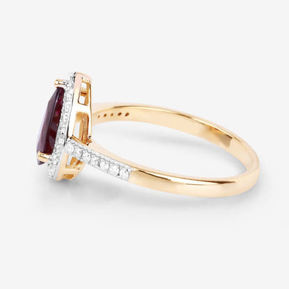 1.25 Carat Genuine Ruby and White Diamond 14K Yellow Gold Ring by Bids.com