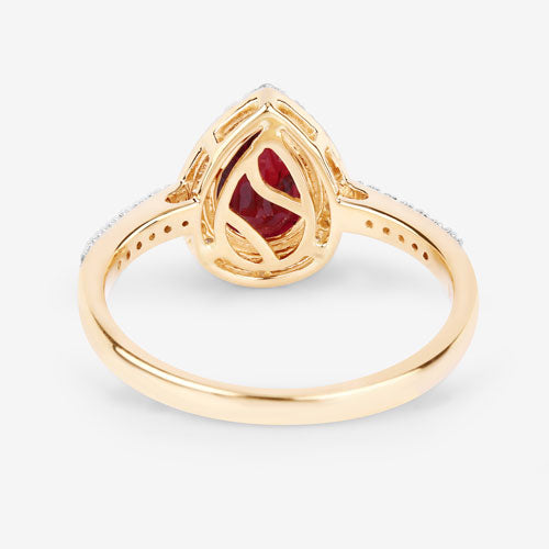 1.25 Carat Genuine Ruby and White Diamond 14K Yellow Gold Ring by Bids.com