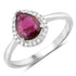 1.30 Carat Genuine Ruby and White Diamond 14K White Gold Ring by Bids.com