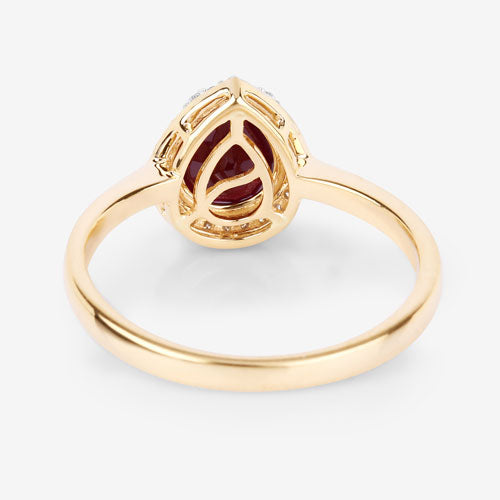 1.30 Carat Genuine Ruby and White Diamond 14K Yellow Gold Ring by Bids.com