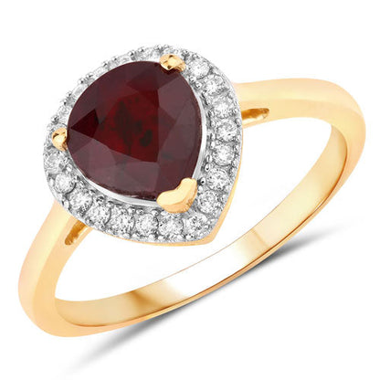 2.19 Carat Genuine Ruby and White Diamond 14K Yellow Gold Ring by Bids.com