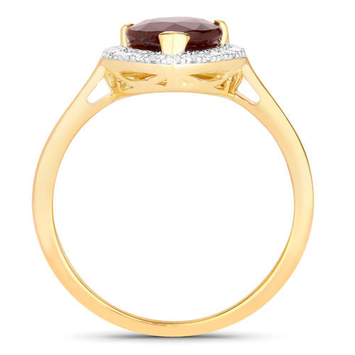 2.19 Carat Genuine Ruby and White Diamond 14K Yellow Gold Ring by Bids.com