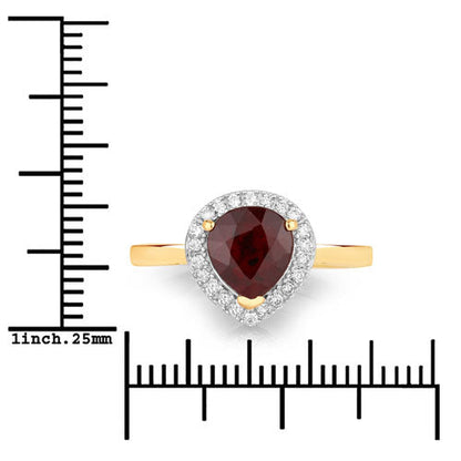 2.19 Carat Genuine Ruby and White Diamond 14K Yellow Gold Ring by Bids.com