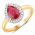 1.38 Carat Genuine Ruby and White Diamond 14K Yellow Gold Ring by Bids.com
