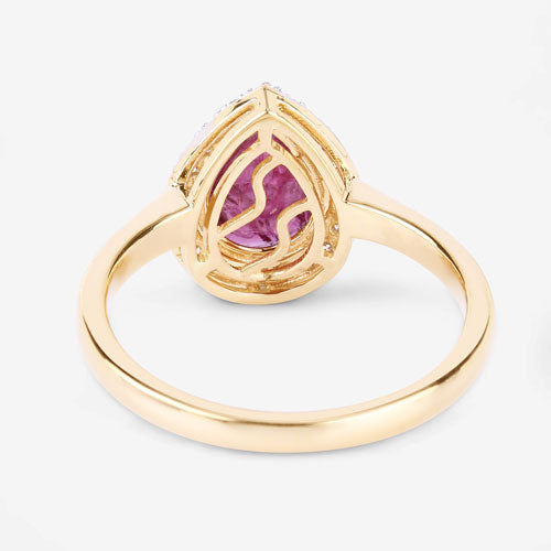1.38 Carat Genuine Ruby and White Diamond 14K Yellow Gold Ring by Bids.com