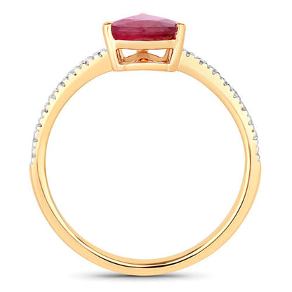 1.68 Carat Genuine Ruby and White Diamond 14K Yellow Gold Ring by Bids.com