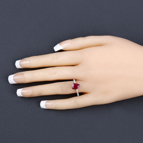 1.68 Carat Genuine Ruby and White Diamond 14K Yellow Gold Ring by Bids.com