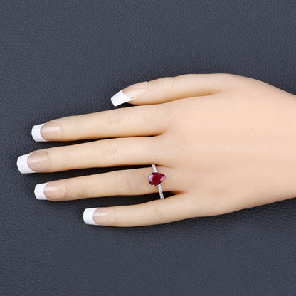 1.68 Carat Genuine Ruby and White Diamond 14K Yellow Gold Ring by Bids.com