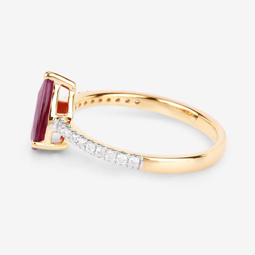 1.68 Carat Genuine Ruby and White Diamond 14K Yellow Gold Ring by Bids.com