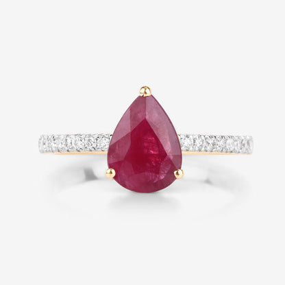 1.68 Carat Genuine Ruby and White Diamond 14K Yellow Gold Ring by Bids.com